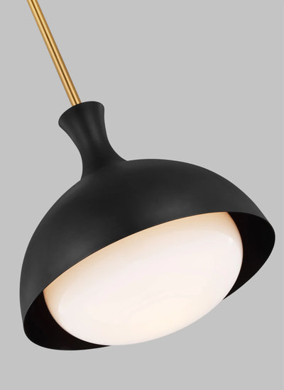 AERIN Lucerne 1 Light Burnished Brass & Midnight Black Pendant