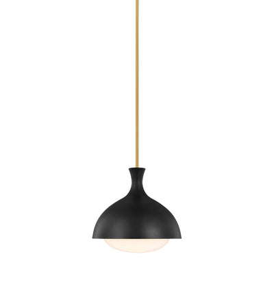 AERIN Lucerne 1 Light Burnished Brass & Midnight Black Pendant