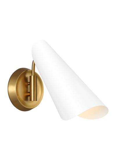 AERIN Tresa 1 Light Burnished Brass & Matte White Wall Sconce