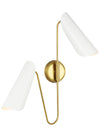 AERIN Tresa 2 Light Burnished Brass and Matte White Wall Sconce