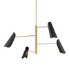 AERIN Tresa 4 Light Burnished Brass and Midnight Black Chandelier