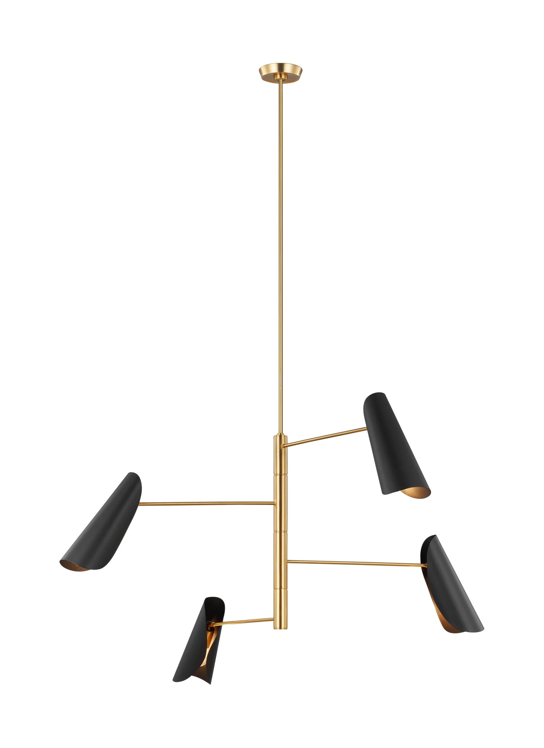 AERIN Tresa 4 Light Burnished Brass and Midnight Black Chandelier