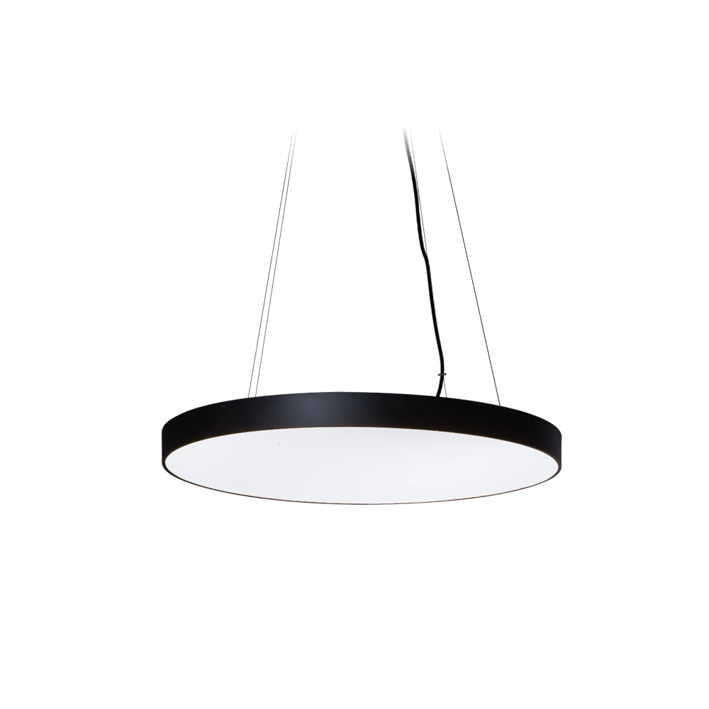 Akira Round Textured Black 4000K Suspended Ceiling Light