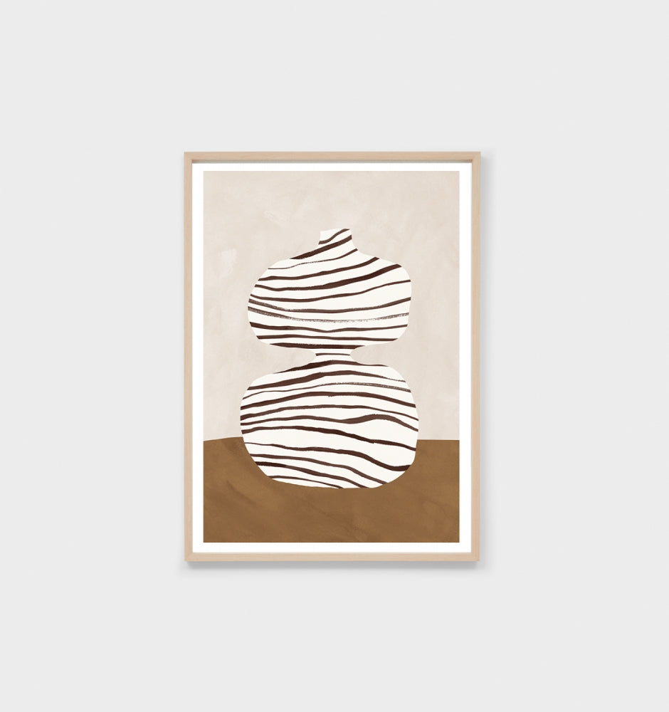 Abstract Ceramic Nutmeg Framed Print