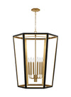 Alexa Hampton Curt 6 Light Midnight Black and Burnished Brass Large Pendant