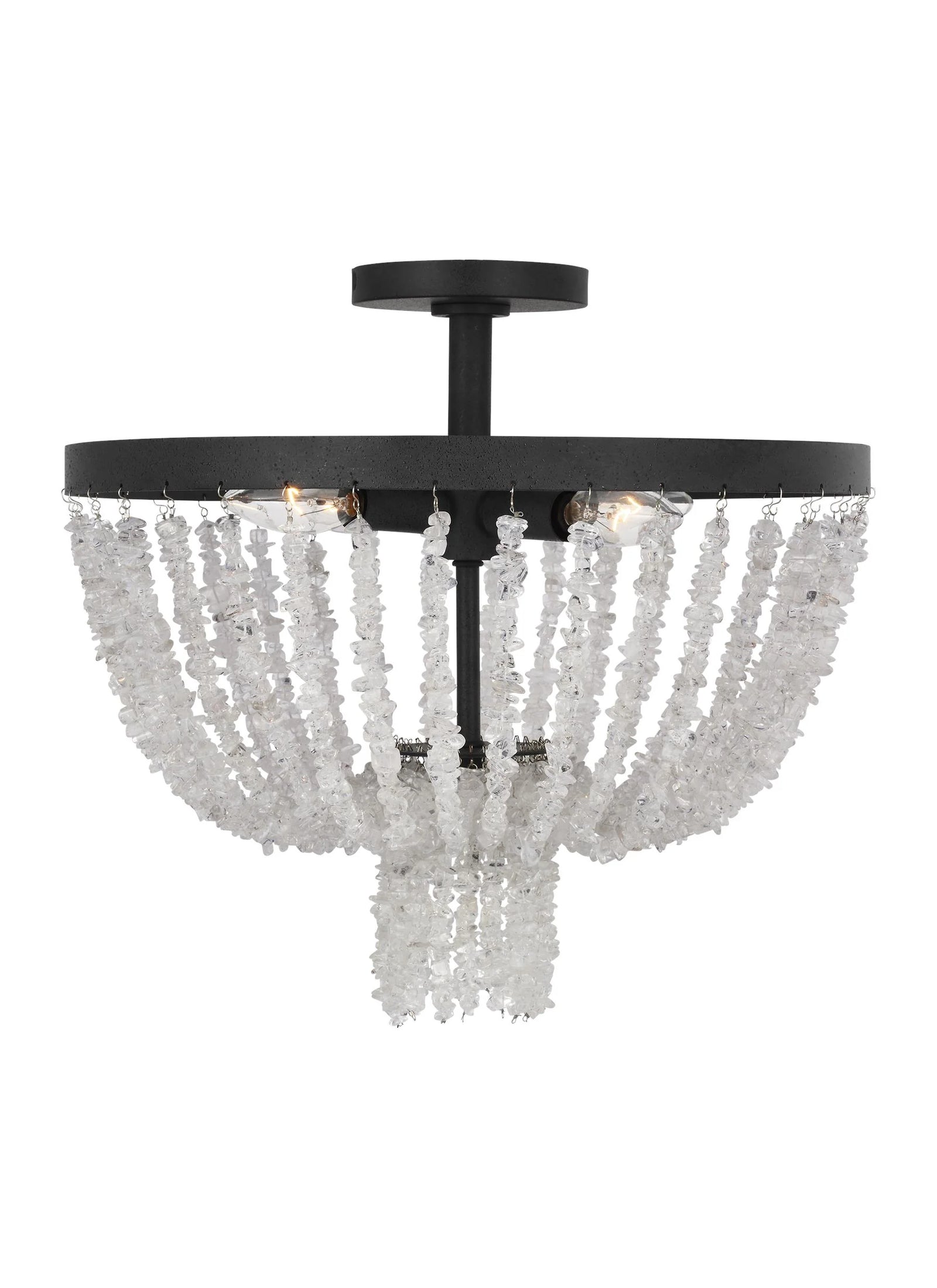 Alexa Hampton Leon 4 Light Dark Weathered Zinc Flush Mount Lighting Affairs