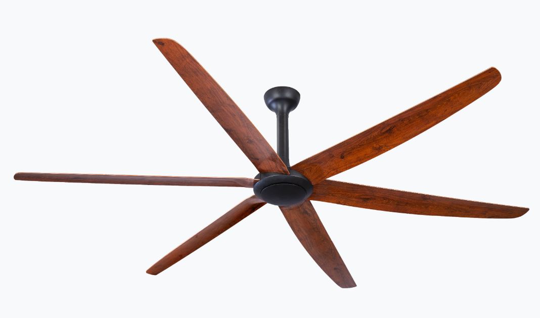 The Big Fan Matt Black with Natural Oak Blades Ceiling Fan