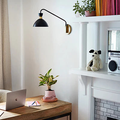 Black sconce online lamp