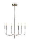 Ellen Degeneres Brianna 6 Light Polished Nickel Small Chandelier Lighting Affairs