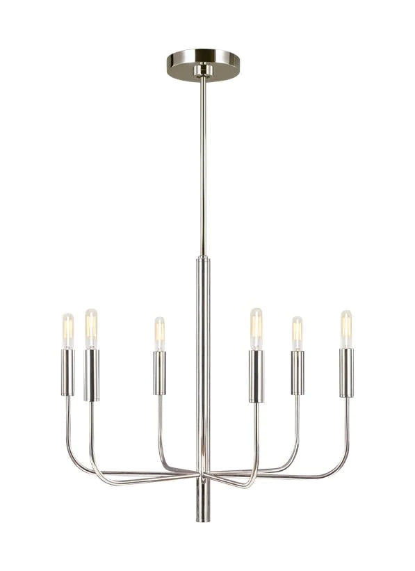 Ellen Degeneres Brianna 6 Light Polished Nickel Small Chandelier Lighting Affairs