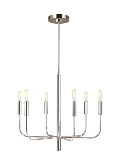 Ellen Degeneres Brianna 6 Light Polished Nickel Small Chandelier Lighting Affairs