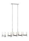 Chapman & Myers Geneva 10 Light Linear Polished Nickel Chandelier Lighting Affairs