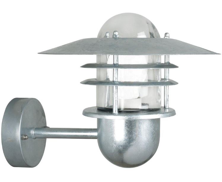 Agger Exterior Galvanised Steel Glass Wall Light