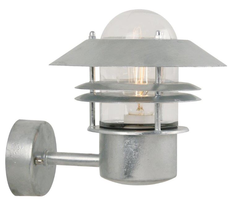 Blokhus Galvanised Steel Glass Exterior Wall Light