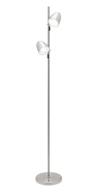 Sara Brushed Chrome 2 Light Floor Lamp