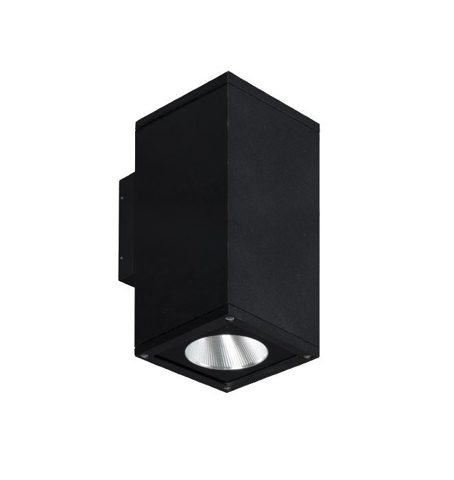 Zeron Black Exterior Fixed Two Wall Light