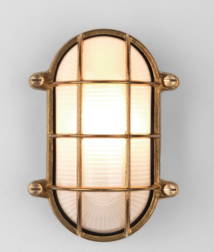 Thurso Natural Brass Oval Wall Light