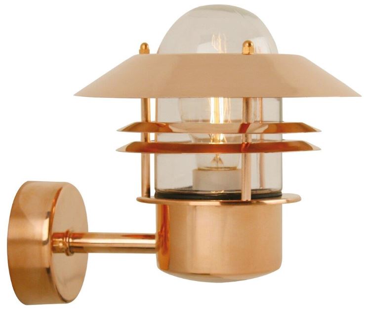 Blokhus Copper Glass Exterior Wall Light