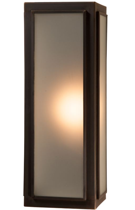 Lille Small Old Bronze Frosted Glass Exterior Wall Light