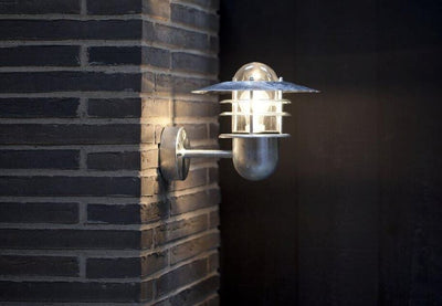 Agger Exterior Galvanised Steel Glass Wall Light