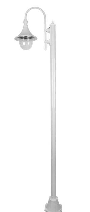 Monaco White Single Head Plain Post - Powder Coated Finish