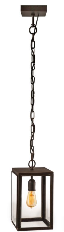 Lille Old Bronze with Clear Tempered Glass Pendant