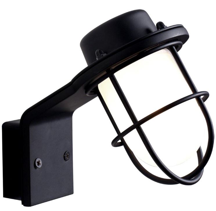 Marina Black Exterior Wall Light