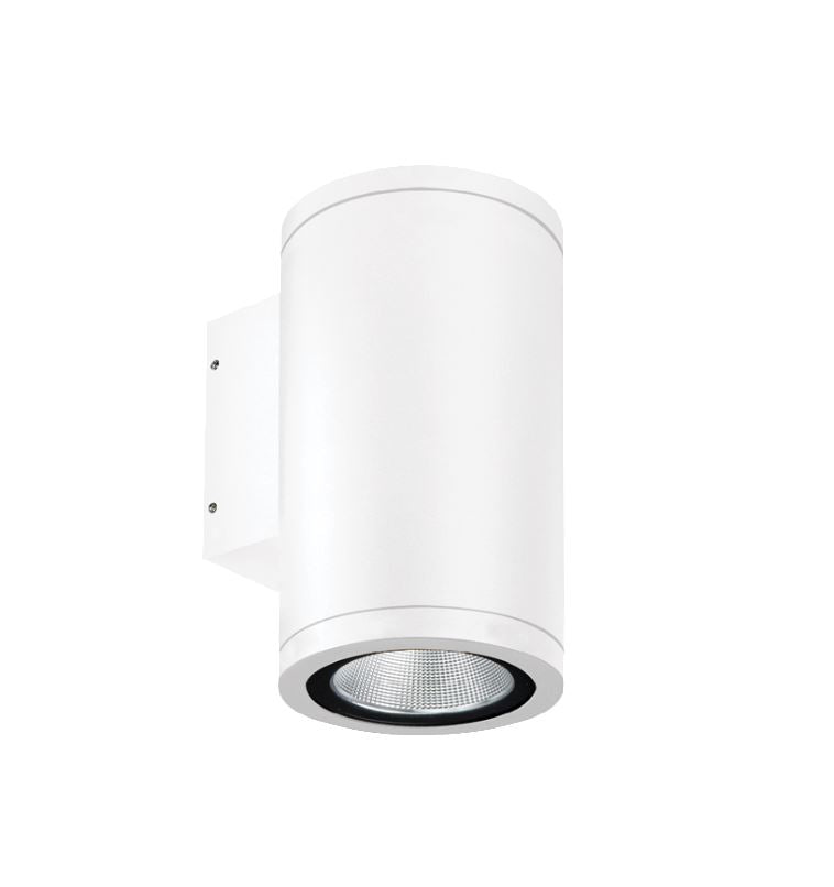 Athena White Exterior Fixed Two Wall Light