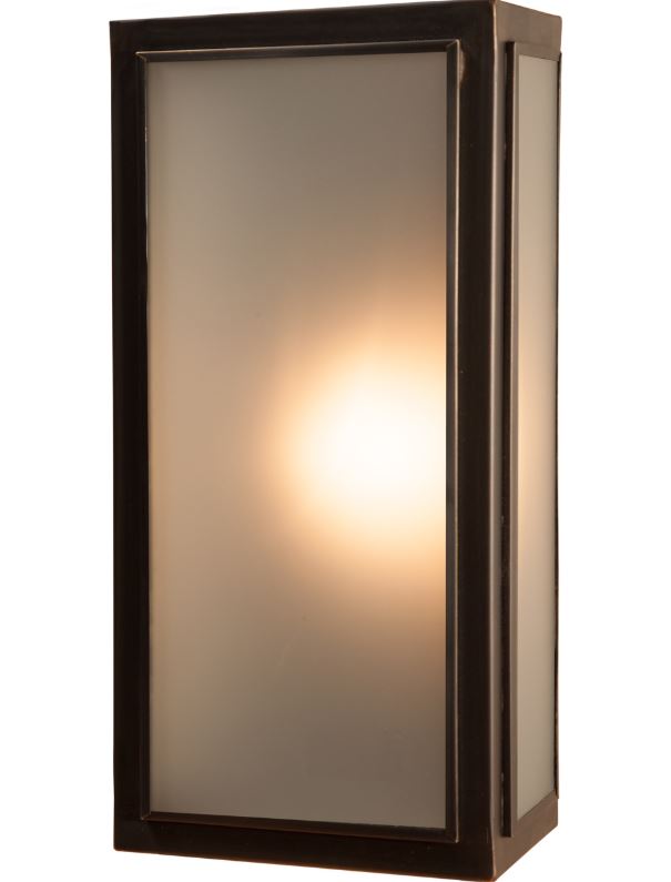 Lille Medium Old Bronze Frosted Glass Exterior Wall Light