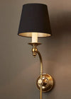 Ridge Black Shade Curved Antique Brass Sconce