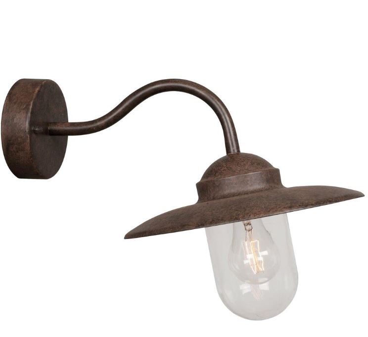 Luxembourg Galvanised Steel Rust-Finish Exterior Wall Light