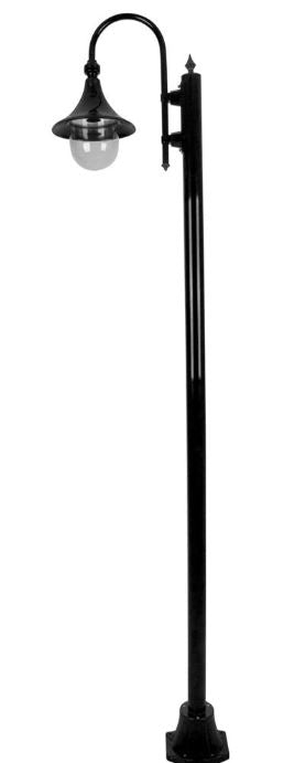 Monaco Black Single Head Plain Post - Powder Coated Finish