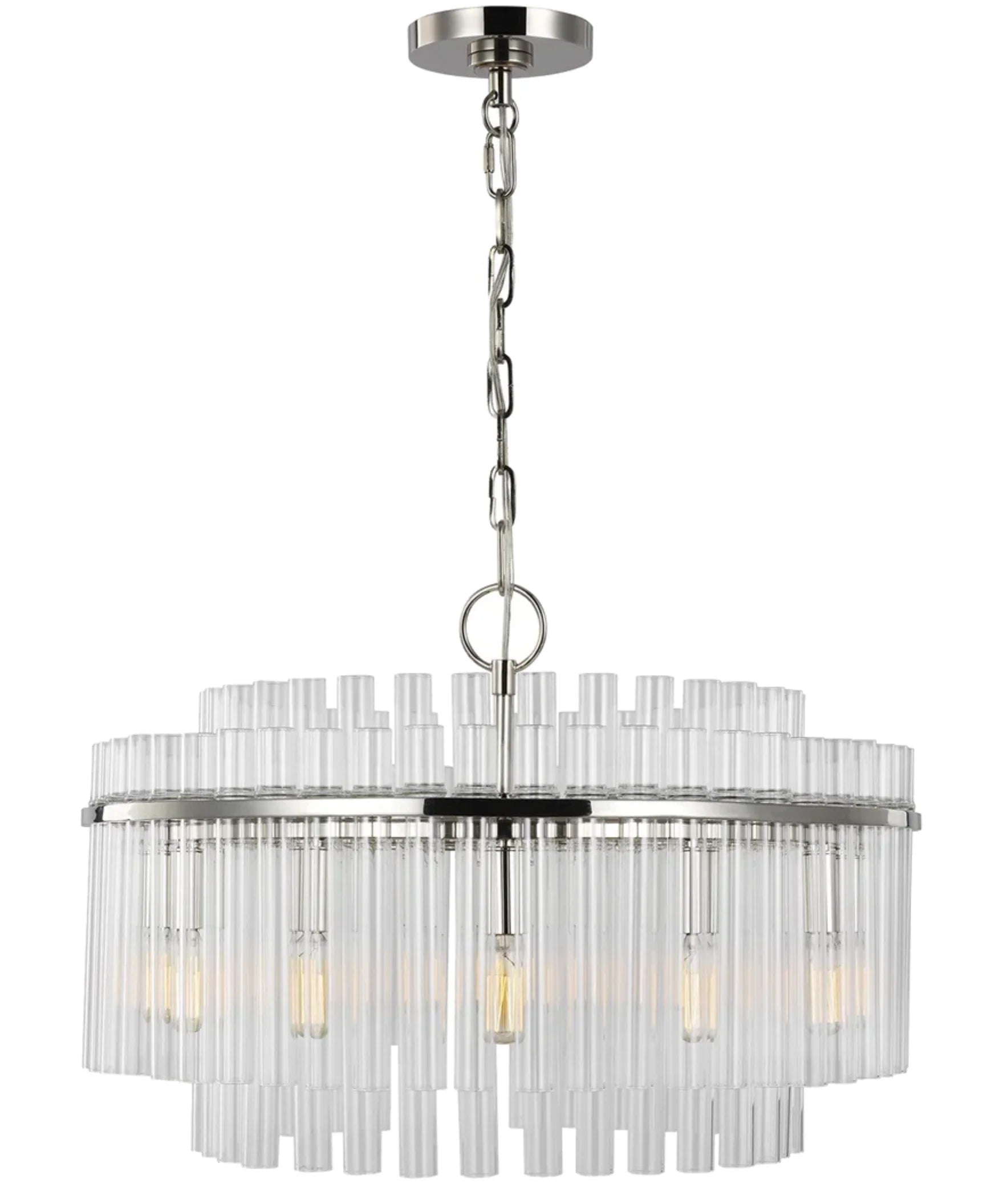 Chapman & Myers Beckett 12 Light Polished Nickel Chandelier Lighting Affairs