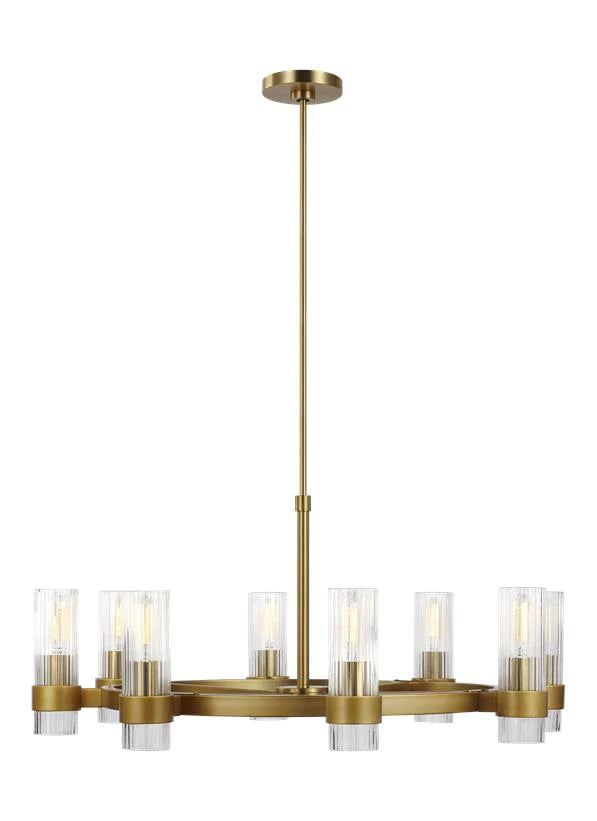 Chapman & Myers Geneva 8 Light Burnished Brass Chandelier Lighting Affairs