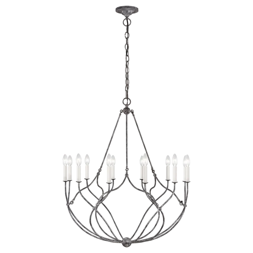 Chapman & Myers Richmond 12 Light Weathered Galvanized Medium Chandelier Lighting Affairs