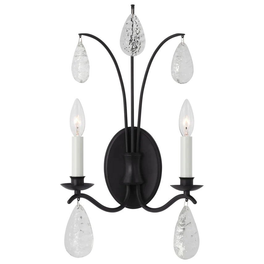 Chapman & Myers Shannon 2 Light Aged Iron Large Sconce Lighting Affairs