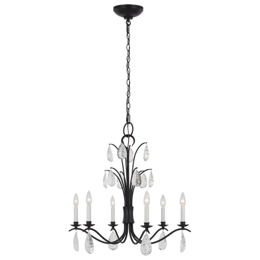 Chapman & Myers Shannon 6 Light Aged Iron Medium Chandelier Lighting Affairs