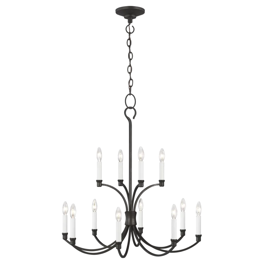 Chapman & Myers Westerly 12 Light Smith Steel Medium Chandelier Lighting Affairs