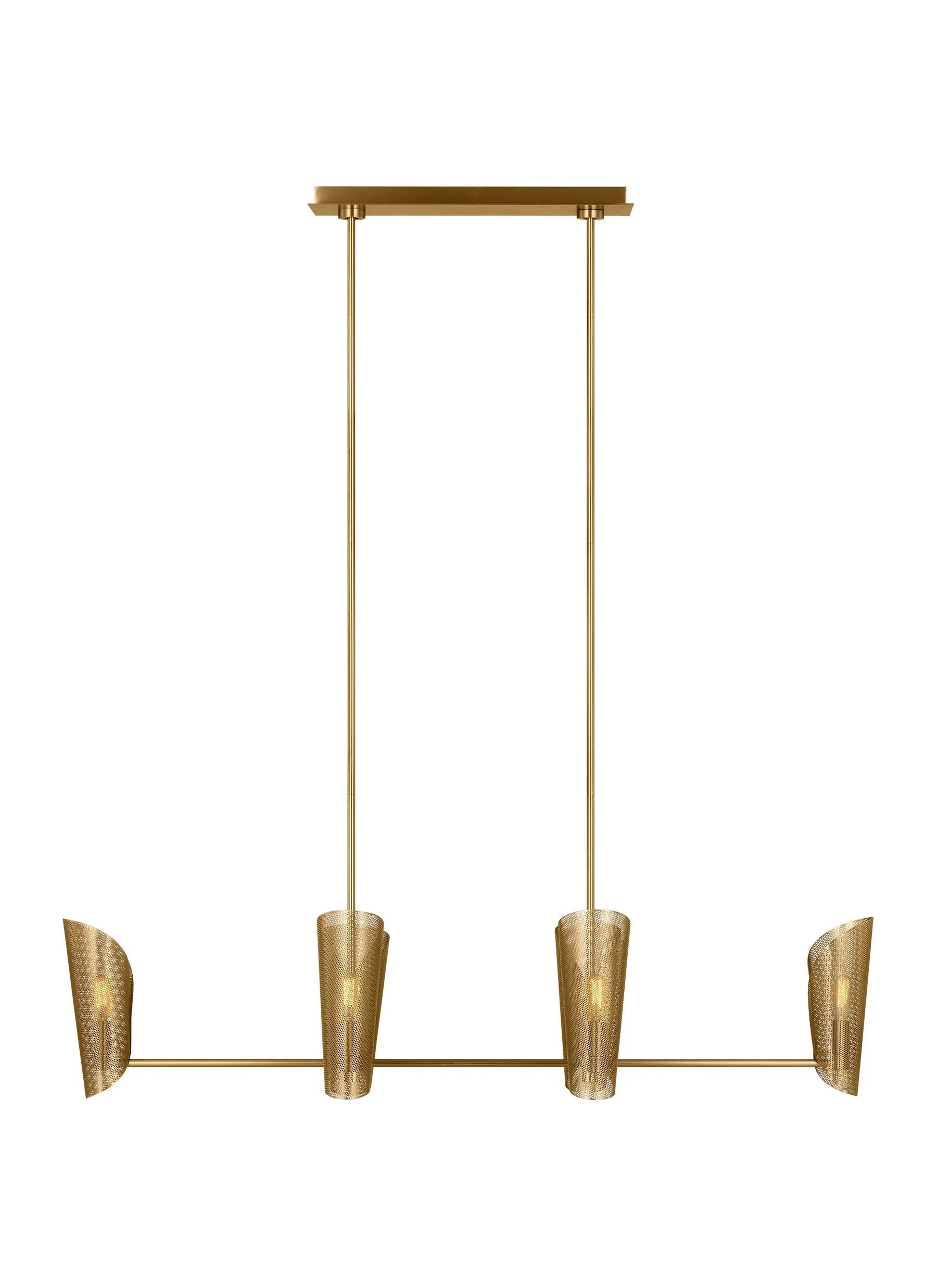 Christiane Lemieux Plivot 4 Light Burnished Brass Linear Chandelier Lighting Affairs