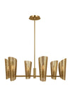 Christiane Lemieux Plivot 6 Light Burnished Brass Chandelier Lighting Affairs