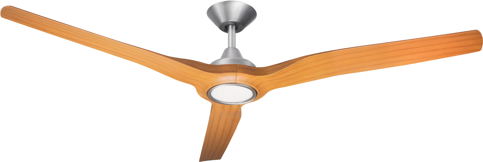 Radical 2 Brushed Aluminium 60" with Bamboo Blades with Light Ceiling Fan