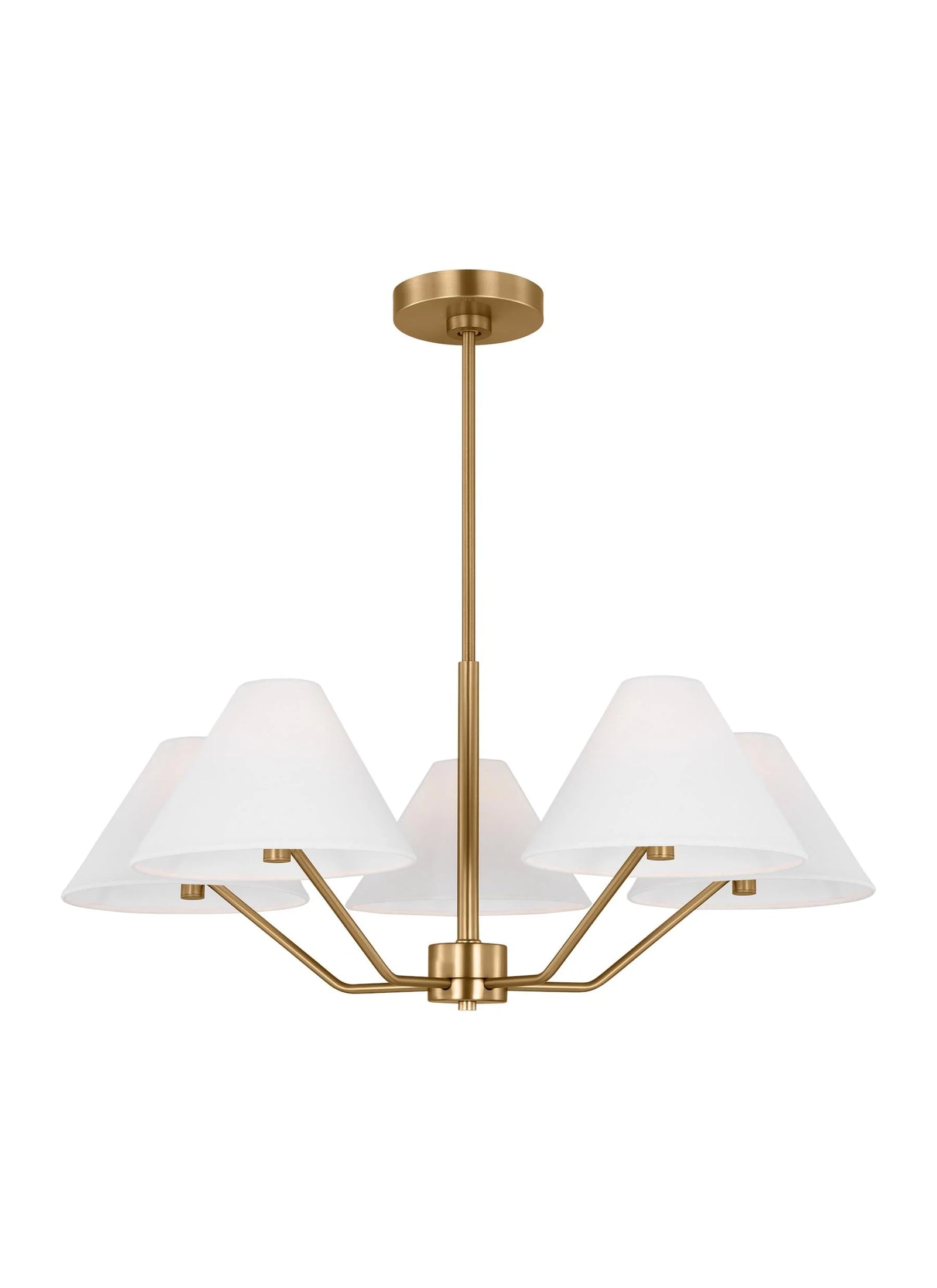 D&J Scott Burke 5 Light Satin Brass Chandelier Lighting Affairs