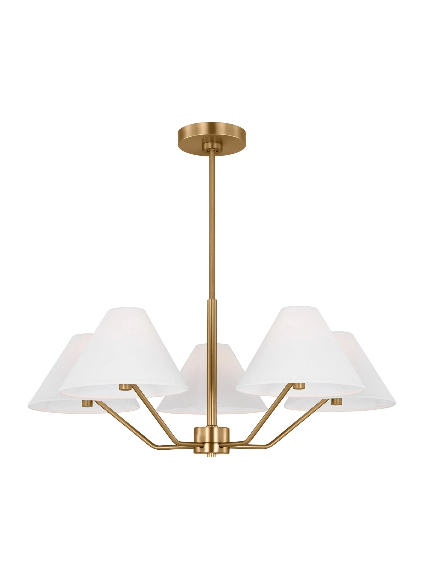 D&J Scott Burke 5 Light Satin Brass Chandelier Lighting Affairs