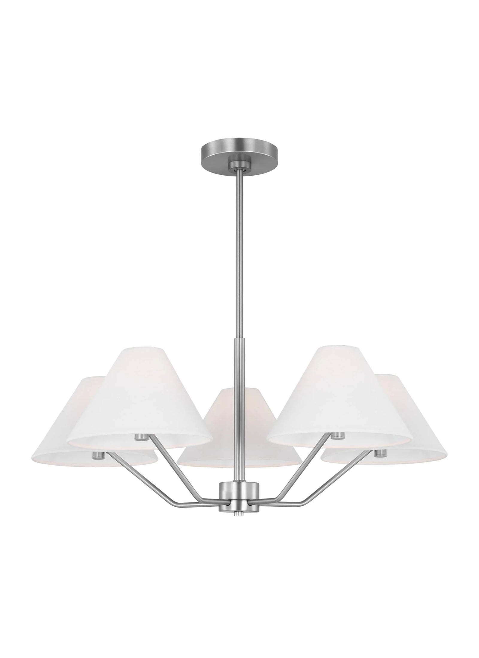 D&J Scott Burke 5 Light Brushed Steel Chandelier Lighting Affairs