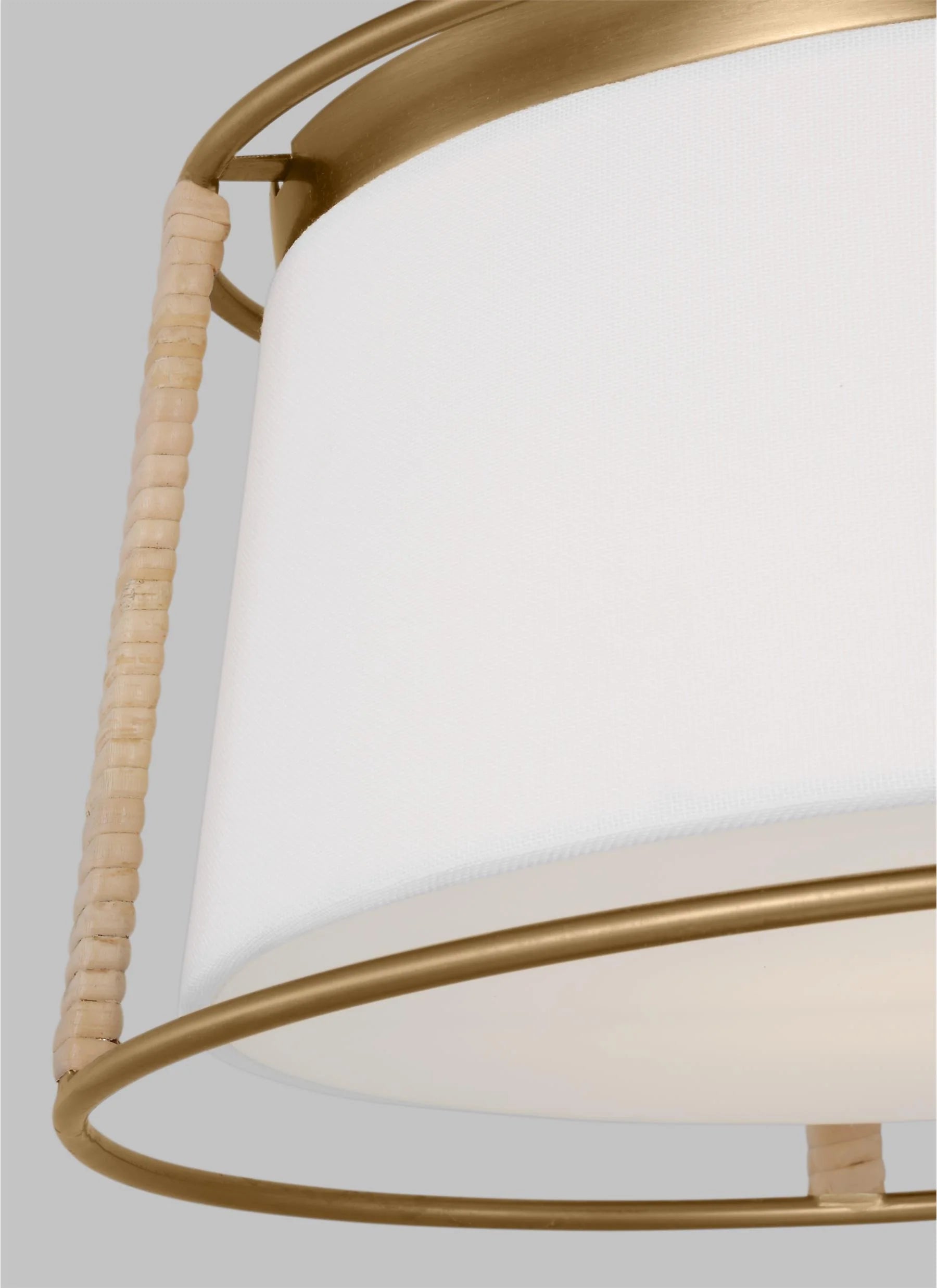 D&J Scott Cortes 2 Light Satin Brass Flush Mount Lighting Affairs