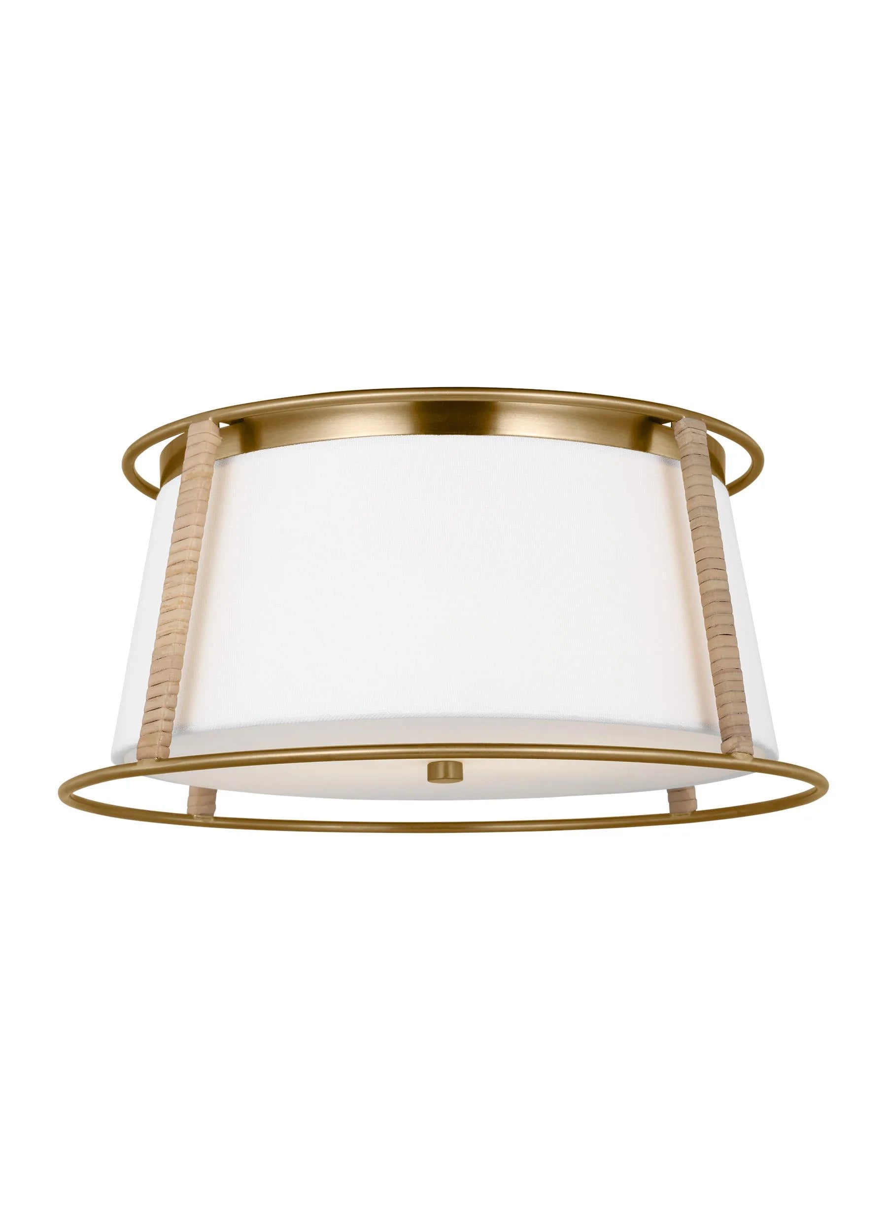 D&J Scott Cortes 2 Light Satin Brass Flush Mount Lighting Affairs