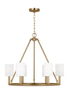 D&J Scott Egmont 6 Light Satin Brass Chandelier Lighting Affairs