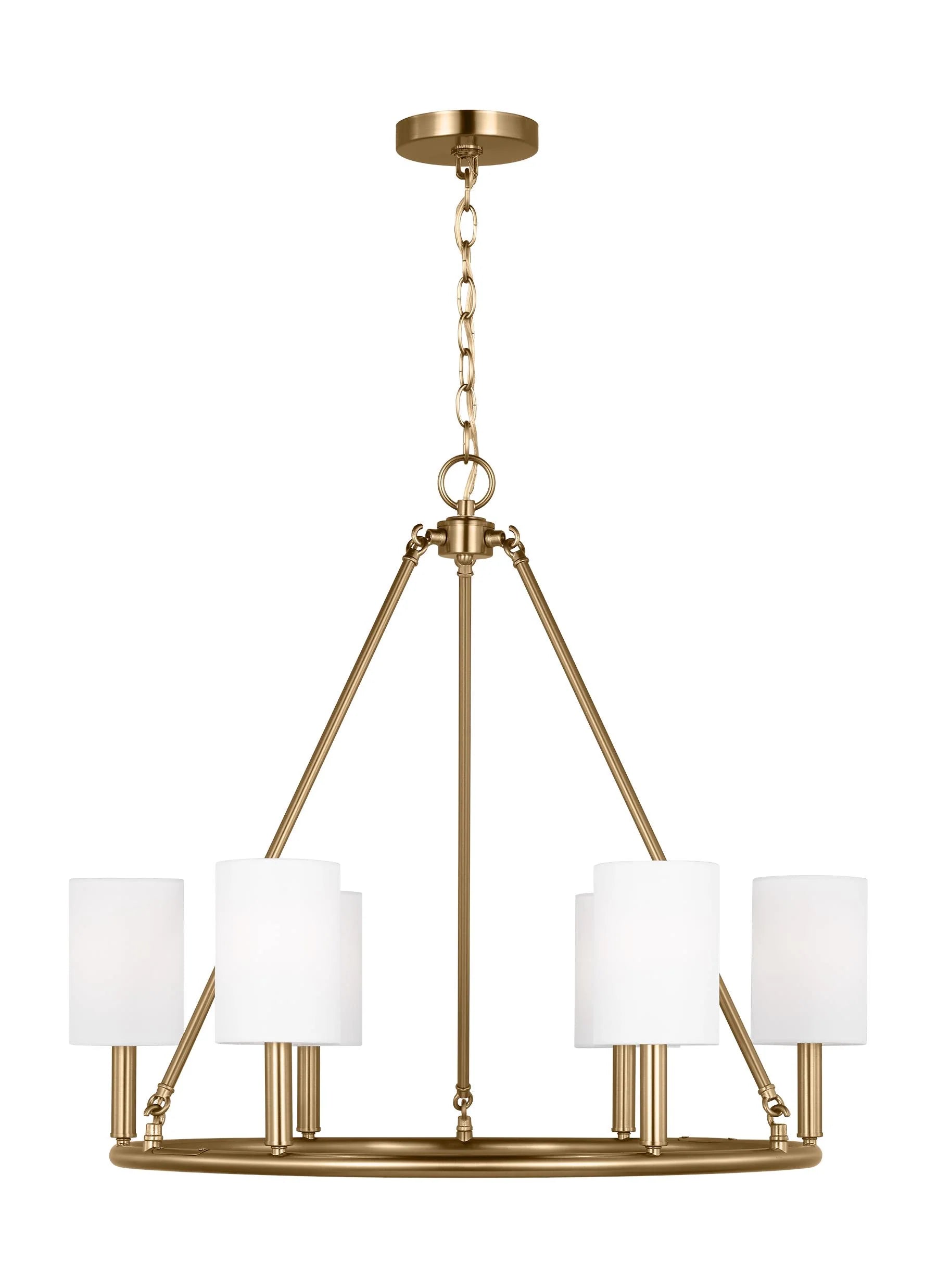 D&J Scott Egmont 6 Light Satin Brass Chandelier Lighting Affairs