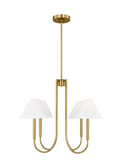 D&J Scott Porteau 4 Light Satin Brass Chandelier Lighting Affairs