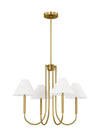 D&J Scott Porteau 4 Light Satin Brass Chandelier Lighting Affairs